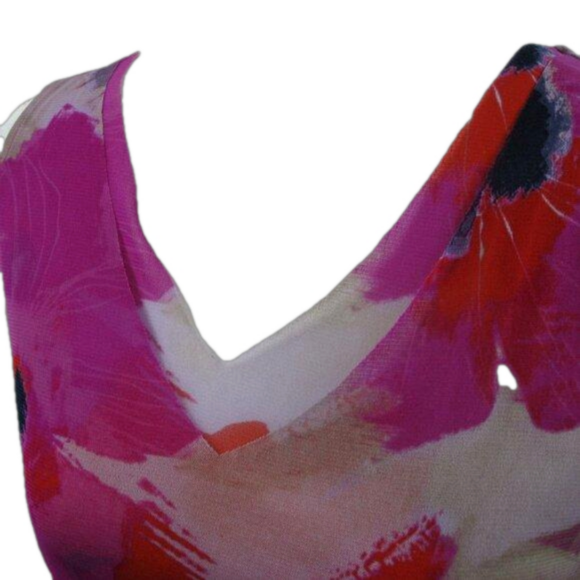 INC Magenta/Red Floral Lightweight Sleeveless Blouse Size Medium - Picture 2 of 6